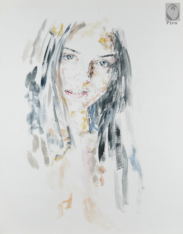 oil on paper - olio su carta di Piro